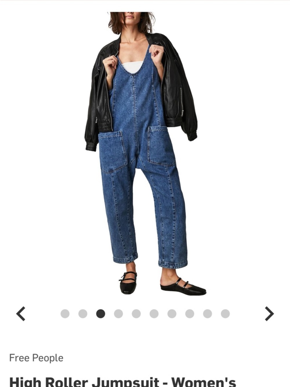 Free People Relaxed Denim Overalls in Blue